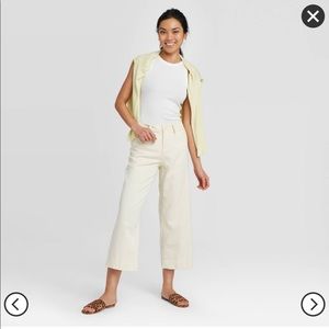 Madewell-Style Crop Wide-Leg Cream size 4